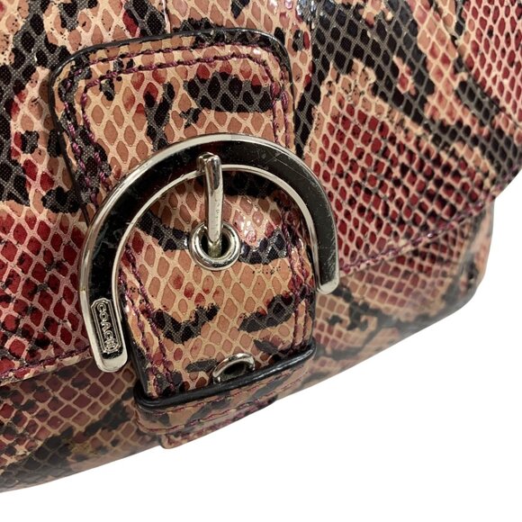 COACH Soho Purple/Pink Python Snakeskin Leather Mini Flap Crossbody F45648 - Picture 2 of 16